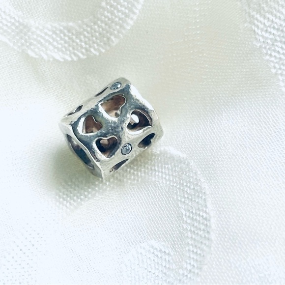 Authentic Pandora ALE Sterling Silver CZ Tunnel Of Love Charm - Picture 9 of 9